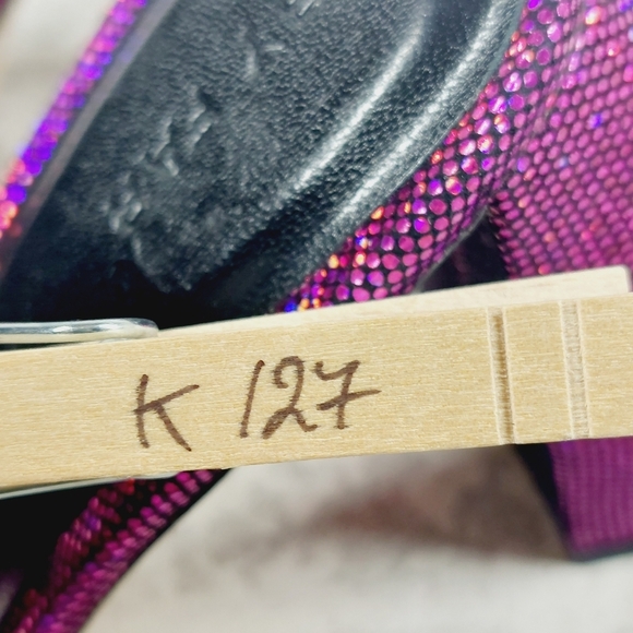 New By Far Michele Purple Metallic Leather Mules K127 - Picture 12 of 12